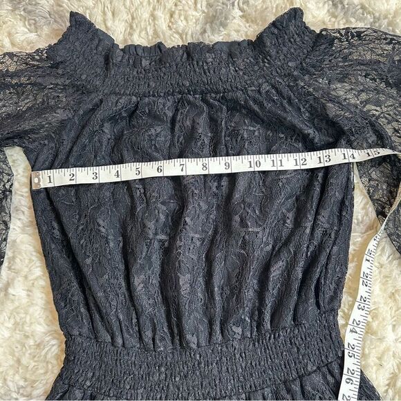 VENUS Black Ruffled Tiered Off-the-Shoulder Sundress - Picture 7 of 7